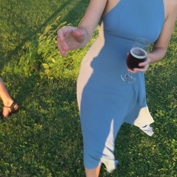 Lulus S slate blue dress- midi - Picture 5 of 5